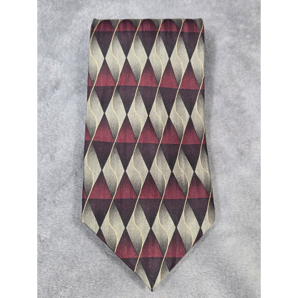 Kilburne‎ And Finch Sqares Abstract Geometric MOD Retro Silk Tie